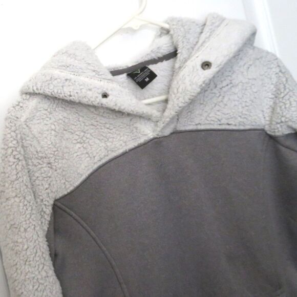 Liv Outdoor Hoodie Kangaroo Pocket Women's Shearling Hood Gorpcore Gray Sz M - Picture 1 of 10